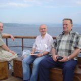 003 Georgians on the boat to Mt Athos; from left to right: David Gurgenidze, Mikhail Gabeskiria and Dzhemal Makhatadze