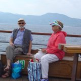 010 Jean and Berthe Haymann on the boat to Mount Athos